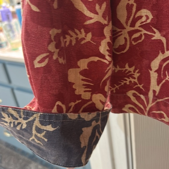 Coldwater Creek Red Denim Floral Jacket SZ L - Picture 4 of 8